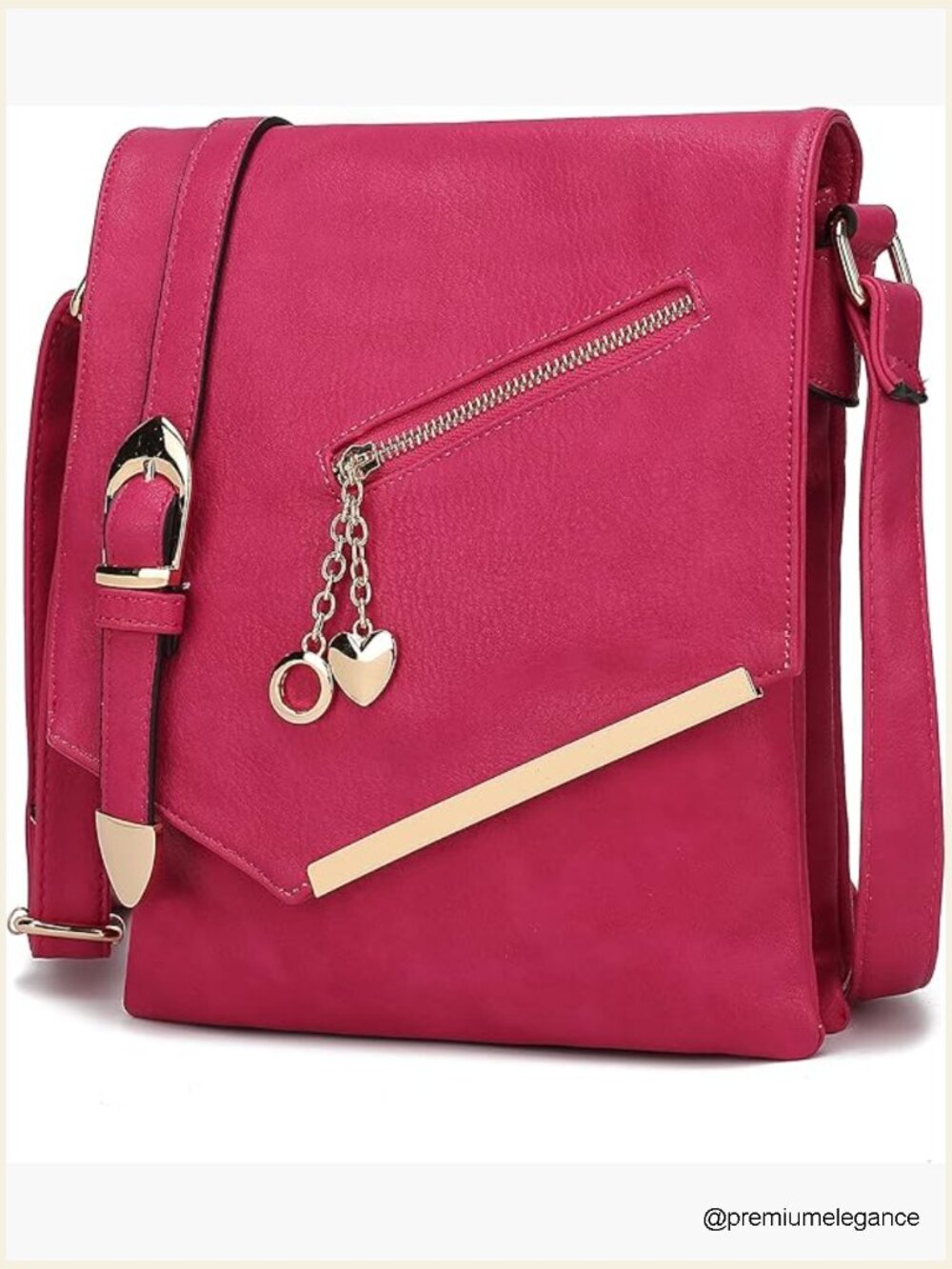 Crossbody Bag Vegan Leather Shoulder Purse Small Handbag with Pockets